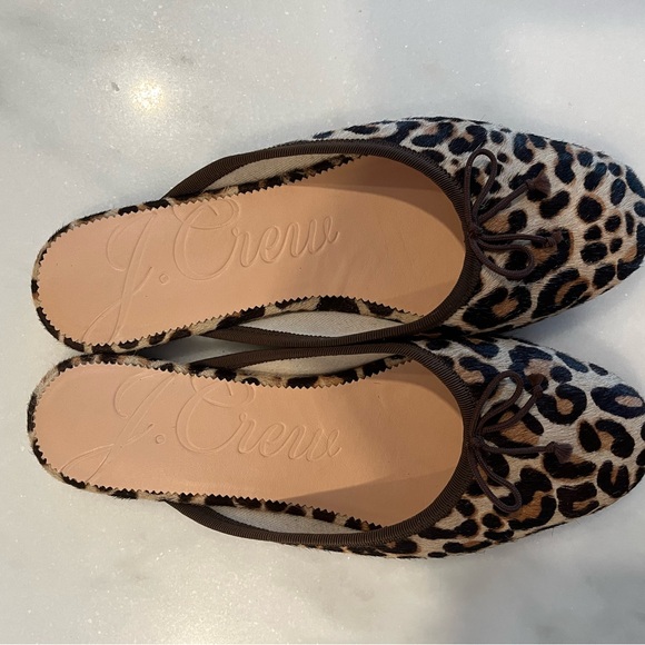 J.Crew Womens Calf Hair Zoe Mule Flats Leopard Size 7.5 - Picture 5 of 6